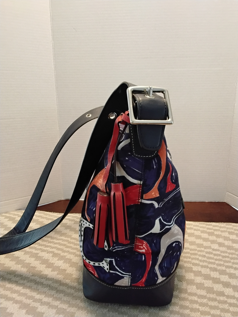 Coach Navy Multicolor Circle-Print Vintage Duffle Bag - Picture 5 of 10